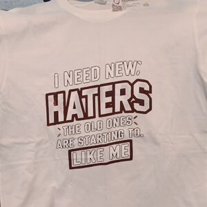 Kids White Graphic Tee - 'I Need New Haters'